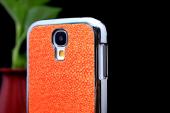 for samsung galaxy s4 wrape leather case with chrome pc 